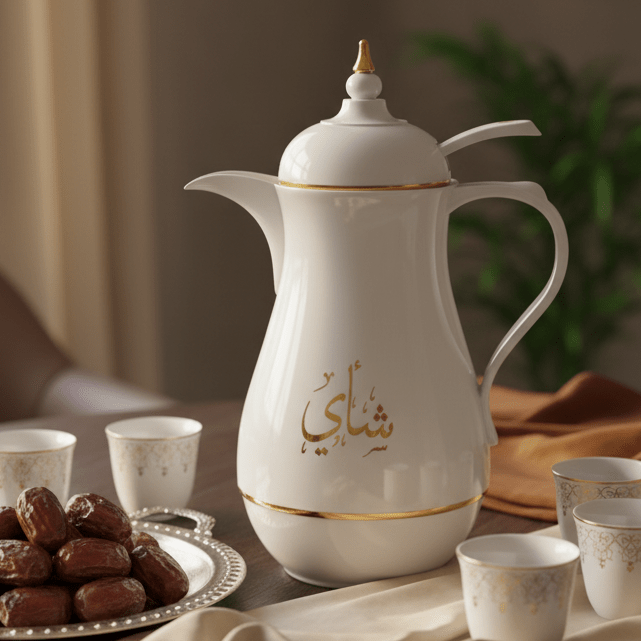 Kitchenmark 1 Liter Thermal Vacuum Flask – White with Gold 'Tea' Lettering – Insulated Coffee & Tea Server - Al Kabayel Discount CentreKitchenmark 1 Liter Thermal Vacuum Flask – White with Gold 'Tea' Lettering – Insulated Coffee & Tea ServerThermosKITCHENMARKAl Kabayel Discount Centre