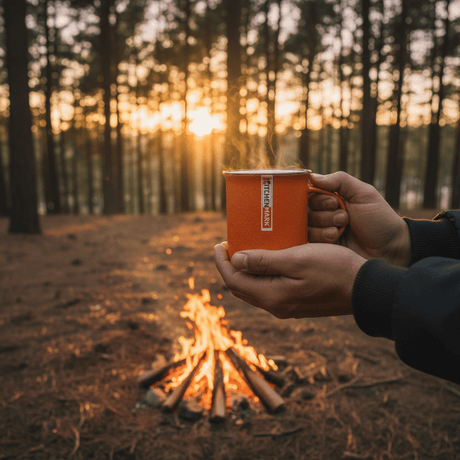 KitchenMark Classic Enamel Mug – Orange | 325ml | Brown Rim | Vintage - Style Drinkware - Al Kabayel Discount CentreKitchenMark Classic Enamel Mug – Orange | 325ml | Brown Rim | Vintage - Style DrinkwareMugsKITCHEN MARKAl Kabayel Discount Centre