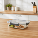 Kitchenmark Large Rectangular Glass Food Storage Container with Secure Airtight Lid – Multipurpose Use – 1520 ml - Al Kabayel Discount CentreKitchenmark Large Rectangular Glass Food Storage Container with Secure Airtight Lid – Multipurpose Use – 1520 mlFood ContainersKITCHEN MARKAl Kabayel Discount Centre