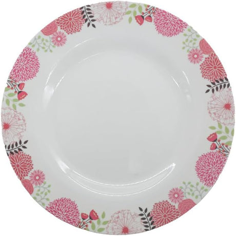 Kitchenmark Melamine Round Dinner Plate - 26CM - White&Pink  - Al Kabayel Discount CentreKitchenmark Melamine Round Dinner Plate - 26CM - White&Pink PlatesKITCHENMARKAl Kabayel Discount Centre