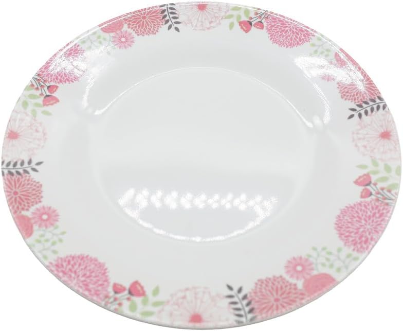 Kitchenmark Melamine Round Dinner Plate - 26CM - White&Pink  - Al Kabayel Discount CentreKitchenmark Melamine Round Dinner Plate - 26CM - White&Pink PlatesKITCHENMARKAl Kabayel Discount Centre