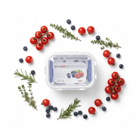 Kitchenmark Rectangular Glass Food Storage Container with Airtight Lid – Compact and Practical – 640 ml - Al Kabayel Discount CentreKitchenmark Rectangular Glass Food Storage Container with Airtight Lid – Compact and Practical – 640 mlFood ContainersKITCHEN MARKAl Kabayel Discount Centre