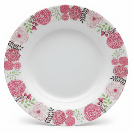 Kitchenmark White Melamine Dinner Plate – Pink Floral Design | 10 Inch - Al Kabayel Discount CentreKitchenmark White Melamine Dinner Plate – Pink Floral Design | 10 InchPlatesKITCHENMARKAl Kabayel Discount Centre