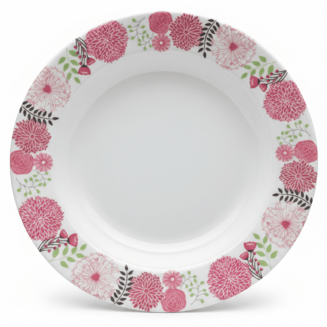 Kitchenmark White Melamine Dinner Plate – Pink Floral Design | 10 Inch - Al Kabayel Discount CentreKitchenmark White Melamine Dinner Plate – Pink Floral Design | 10 InchPlatesKITCHENMARKAl Kabayel Discount Centre