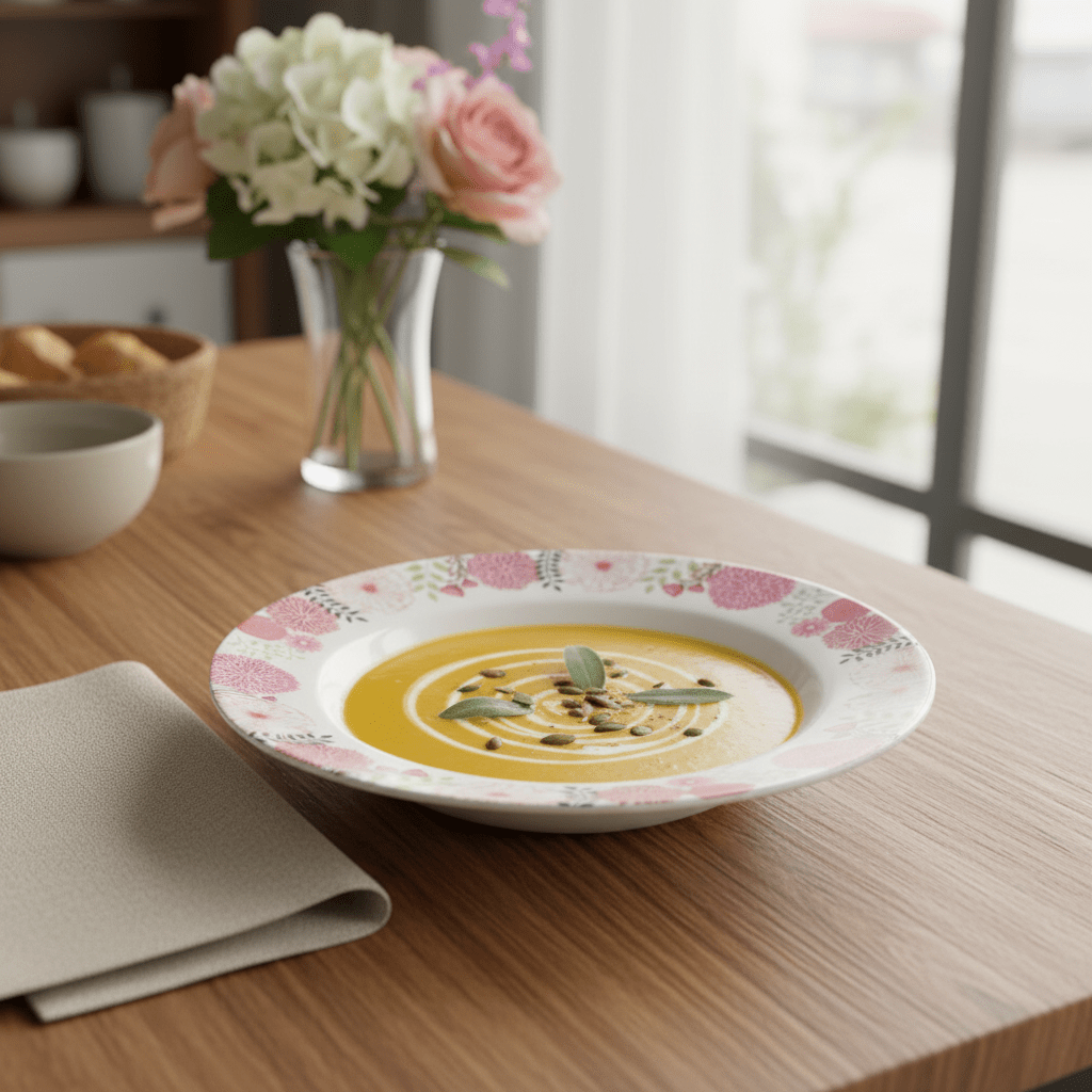 Kitchenmark White Melamine Soup Plate with Pink Floral Design — 9 Inch - Al Kabayel Discount CentreKitchenmark White Melamine Soup Plate with Pink Floral Design — 9 InchPlatesKITCHENMARKAl Kabayel Discount Centre