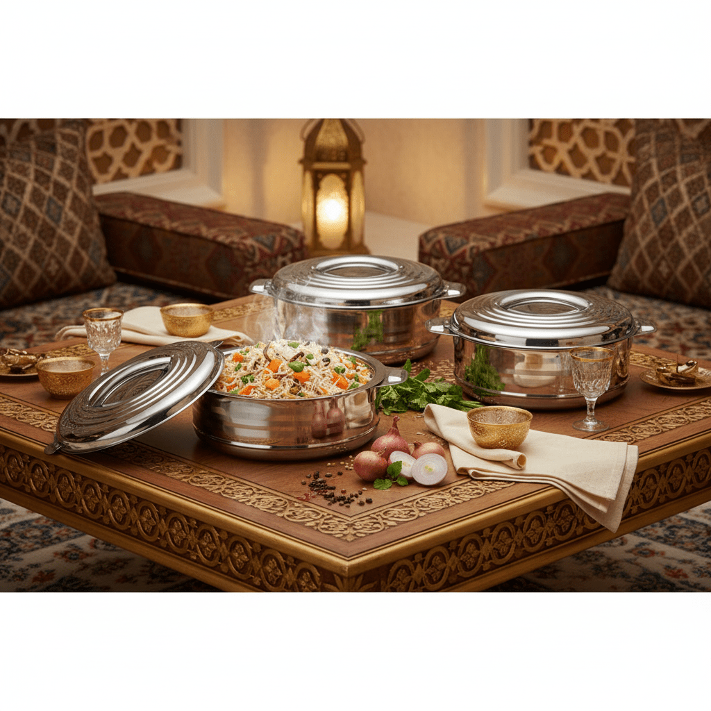 Kiyan Star Royal Casserole – 3 - Piece Stainless Steel Insulated Hot Pot Set (2.5L / 3.5L / 5L) - Al Kabayel Discount CentreKiyan Star Royal Casserole – 3 - Piece Stainless Steel Insulated Hot Pot Set (2.5L / 3.5L / 5L)CasserolesKIYANAl Kabayel Discount Centre