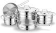 KORKMAZ Astron Cookware Set 9pcs(Casserole - 18L, 3.3L, 5.75L / Frypan - 2.7L, 3.35L), Stainless Steel - Al Kabayel Discount CentreKORKMAZ Astron Cookware Set 9pcs(Casserole - 18L, 3.3L, 5.75L / Frypan - 2.7L, 3.35L), Stainless SteelCookware SetKORKMAZAl Kabayel Discount Centre