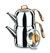 KORKMAZ Rosanna Stainless Steel Tea Pot Set (0.9L & 1.6L), Induction Base - Al Kabayel Discount CentreKORKMAZ Rosanna Stainless Steel Tea Pot Set (0.9L & 1.6L), Induction BaseTea/Coffee PotsKORKMAZAl Kabayel Discount Centre