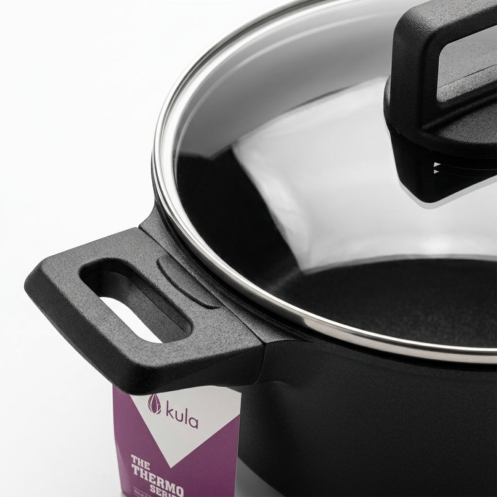Kula Thermo Series Non-Stick Cooking Pot 24 cm with Glass Lid - Al Kabayel Discount CentreKula Thermo Series Non-Stick Cooking Pot 24 cm with Glass LidCasserolesKULAAl Kabayel Discount Centre