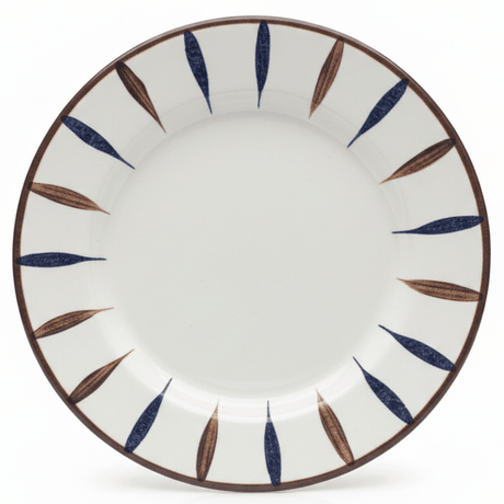 Landreen White with Navy Blue and Brown Leaf Print Melamine Meat Plate 8.5 Inch Serving Plate for Meat and Sides - Al Kabayel Discount CentreLandreen White with Navy Blue and Brown Leaf Print Melamine Meat Plate 8.5 Inch Serving Plate for Meat and SidesPlatesLANDREENAl Kabayel Discount Centre