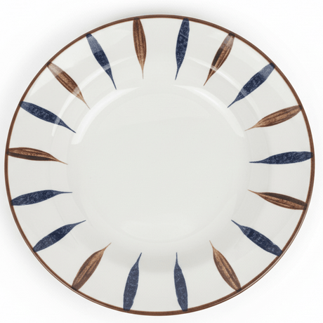 Landreen White with Navy Blue and Brown Leaf Print Round Melamine Soup Plate 10 Inch Decorative Deep Plate - Al Kabayel Discount CentreLandreen White with Navy Blue and Brown Leaf Print Round Melamine Soup Plate 10 Inch Decorative Deep PlatePlatesLANDREENAl Kabayel Discount Centre