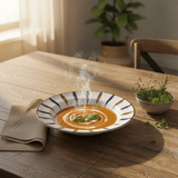 Landreen White with Navy Blue and Brown Leaf Print Round Melamine Soup Plate 10 Inch Decorative Deep Plate - Al Kabayel Discount CentreLandreen White with Navy Blue and Brown Leaf Print Round Melamine Soup Plate 10 Inch Decorative Deep PlatePlatesLANDREENAl Kabayel Discount Centre