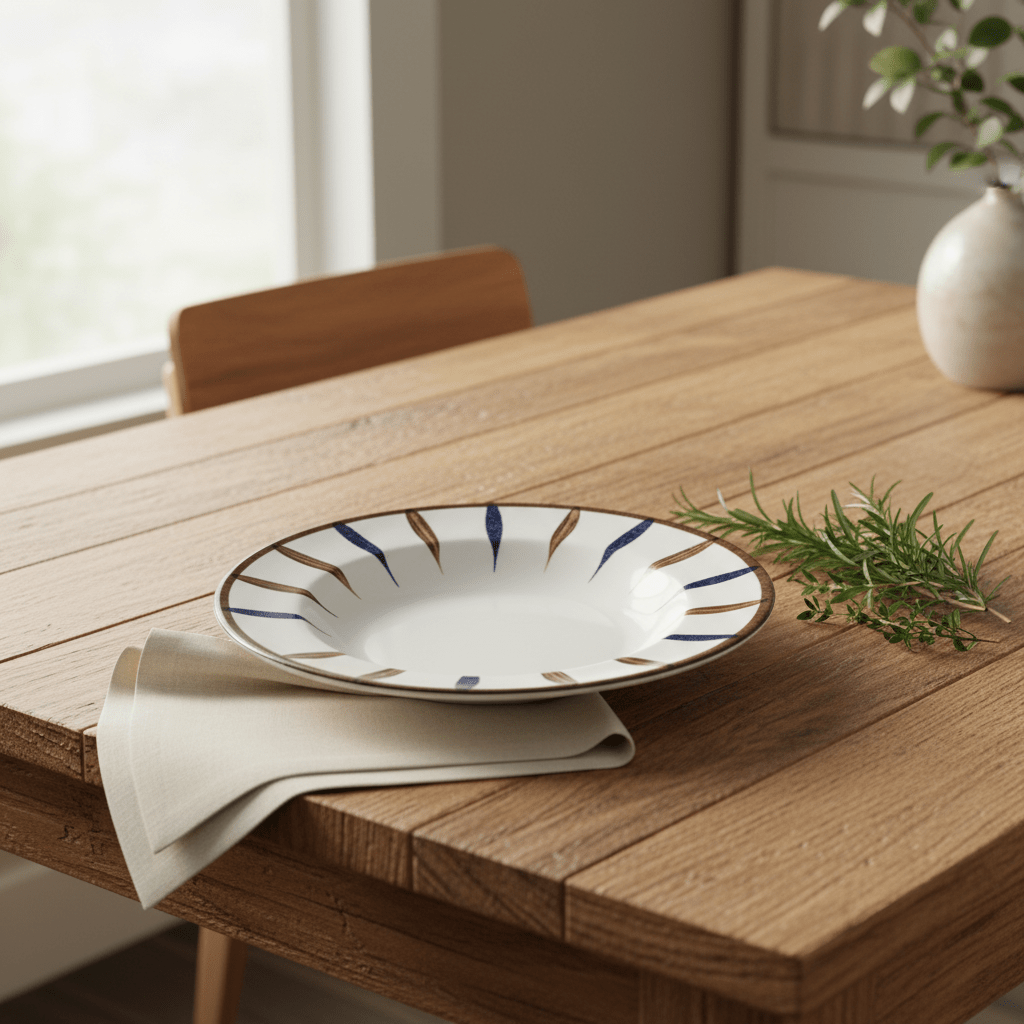 Landreen White with Navy Blue and Brown Leaf Print Round Melamine Soup Plate 8 Inch Compact Soup Dish - Al Kabayel Discount CentreLandreen White with Navy Blue and Brown Leaf Print Round Melamine Soup Plate 8 Inch Compact Soup DishPlatesLANDREENAl Kabayel Discount Centre