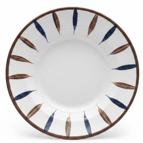Landreen White with Navy Blue and Brown Leaf Print Round Melamine Soup Plate 8 Inch Compact Soup Dish - Al Kabayel Discount CentreLandreen White with Navy Blue and Brown Leaf Print Round Melamine Soup Plate 8 Inch Compact Soup DishPlatesLANDREENAl Kabayel Discount Centre