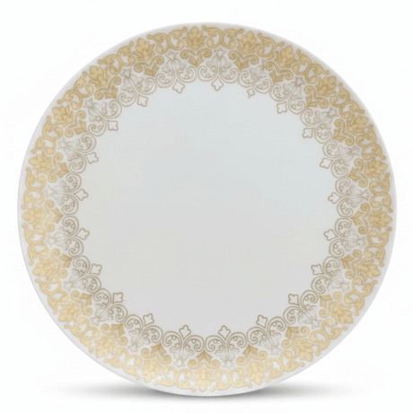 Larah by Borosil White & Gold Opalware Dinner Plate 10.5 Inch - Al Kabayel Discount CentreLarah by Borosil White & Gold Opalware Dinner Plate 10.5 InchPlatesBOROSILAl Kabayel Discount Centre