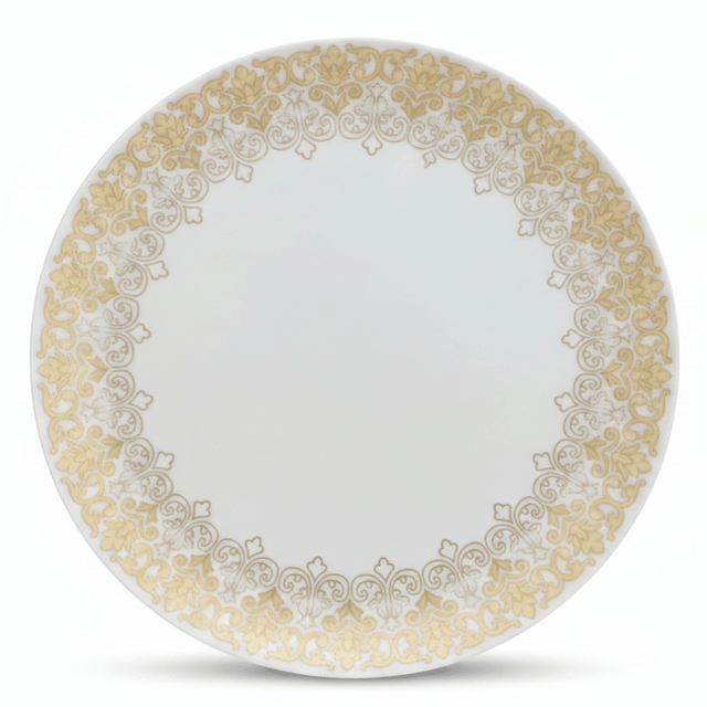 Larah by Borosil White & Gold Opalware Dinner Plate 10.5 Inch - Al Kabayel Discount CentreLarah by Borosil White & Gold Opalware Dinner Plate 10.5 InchPlatesBOROSILAl Kabayel Discount Centre