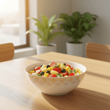 Larah by Borosil White & Gold Opalware Serving Bowl 8 Inch - Al Kabayel Discount CentreLarah by Borosil White & Gold Opalware Serving Bowl 8 InchBowlsBOROSILAl Kabayel Discount Centre