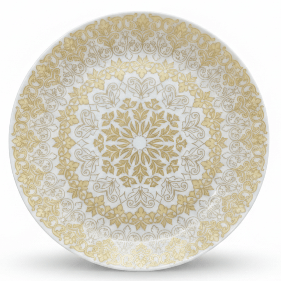 Larah by Borosil White & Gold Opalware Soup Plate 9 Inch - Al Kabayel Discount CentreLarah by Borosil White & Gold Opalware Soup Plate 9 InchPlatesBOROSILAl Kabayel Discount Centre