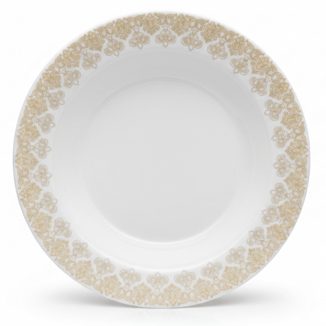 Larah by Borosil White & Gold Opalware Soup Plate 9 Inch - Al Kabayel Discount CentreLarah by Borosil White & Gold Opalware Soup Plate 9 InchPlatesBOROSILAl Kabayel Discount Centre