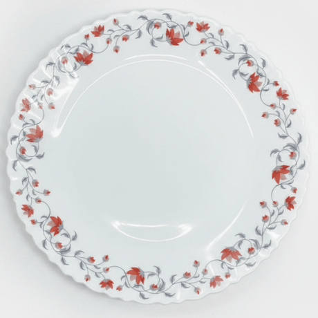 Larah Fluted White Opalware Dinner Plate with Red Floral Design – 27cm - Al Kabayel Discount CentreLarah Fluted White Opalware Dinner Plate with Red Floral Design – 27cmPlatesLARAHAl Kabayel Discount Centre