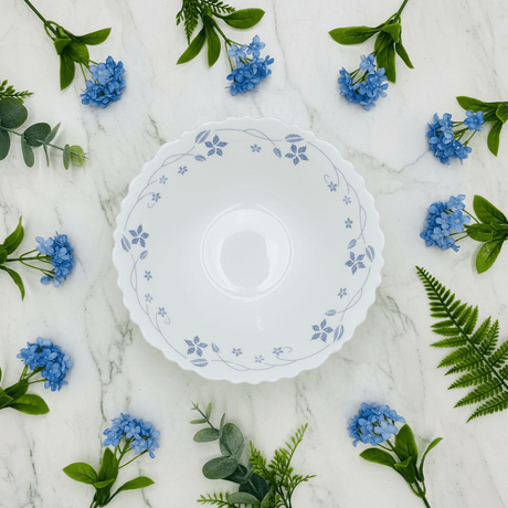 Larah Fluted White Opalware Multipurpose Bowl with Blue Floral Design – 6.5 Inch - Al Kabayel Discount CentreLarah Fluted White Opalware Multipurpose Bowl with Blue Floral Design – 6.5 InchBowlsLARAHAl Kabayel Discount Centre