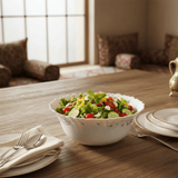 Larah Fluted White Opalware Serving Bowl with Blue Floral Design – 8 Inch - Al Kabayel Discount CentreLarah Fluted White Opalware Serving Bowl with Blue Floral Design – 8 InchBowlsLARAHAl Kabayel Discount Centre