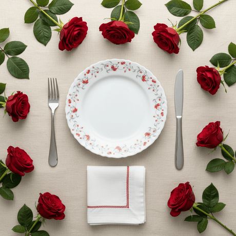Larah Fluted White Opalware Side Plate with Red Floral Design – 7.5 Inch - Al Kabayel Discount CentreLarah Fluted White Opalware Side Plate with Red Floral Design – 7.5 InchPlatesLARAHAl Kabayel Discount Centre