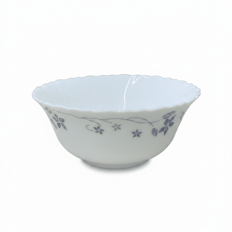 Larah Fluted White Opalware Soup Bowl with Blue Floral Design – 5 Inch - Al Kabayel Discount CentreLarah Fluted White Opalware Soup Bowl with Blue Floral Design – 5 InchBowlsLARAHAl Kabayel Discount Centre