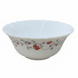 Larah Fluted White Opalware Soup Bowl with Red Floral Design – 5 Inch - Al Kabayel Discount CentreLarah Fluted White Opalware Soup Bowl with Red Floral Design – 5 InchBowlsLARAHAl Kabayel Discount Centre