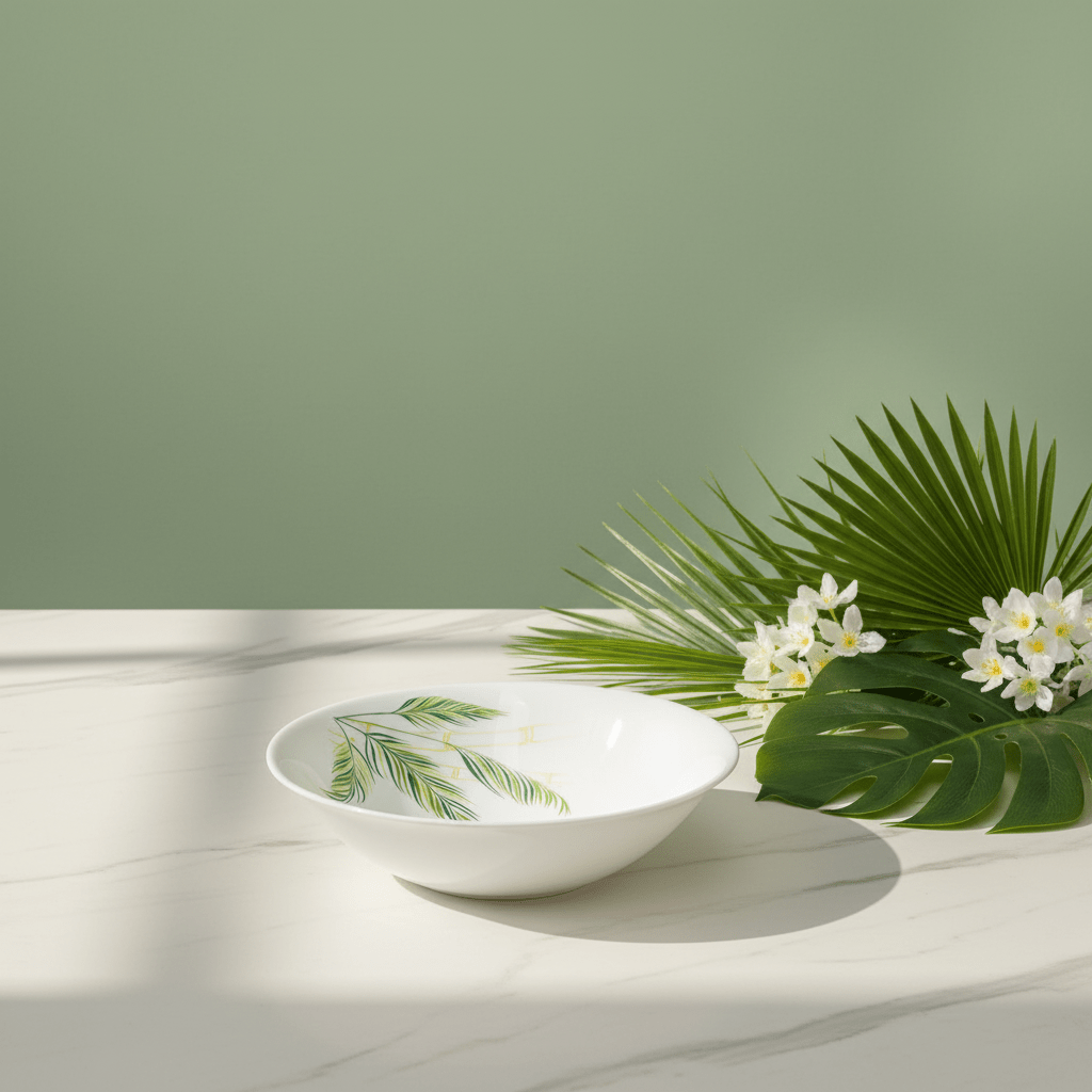 Larah White Opalware Bowl with Elegant Leaf Design – 6.5 Inch - Al Kabayel Discount CentreLarah White Opalware Bowl with Elegant Leaf Design – 6.5 InchBowlsLARAHAl Kabayel Discount Centre