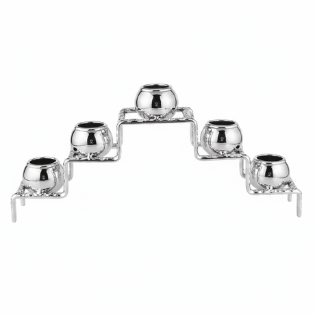 Large Silver Metal 5 - Way Candle Holder for Dining Table & Wedding Decoration – 28cm - Al Kabayel Discount CentreLarge Silver Metal 5 - Way Candle Holder for Dining Table & Wedding Decoration – 28cmHome Décor AccentsAKDCAl Kabayel Discount Centre