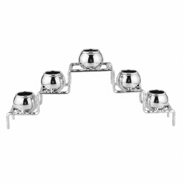 Large Silver Metal 5 - Way Candle Holder for Dining Table & Wedding Decoration – 28cm - Al Kabayel Discount CentreLarge Silver Metal 5 - Way Candle Holder for Dining Table & Wedding Decoration – 28cmHome Décor AccentsAKDCAl Kabayel Discount Centre