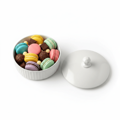 Large White Ceramic Candy Bowl with Lid – Elegant Dessert & Treat Display Bowl (9 inch) - Al Kabayel Discount CentreLarge White Ceramic Candy Bowl with Lid – Elegant Dessert & Treat Display Bowl (9 inch)Jars & Food SaversAKDCAl Kabayel Discount Centre