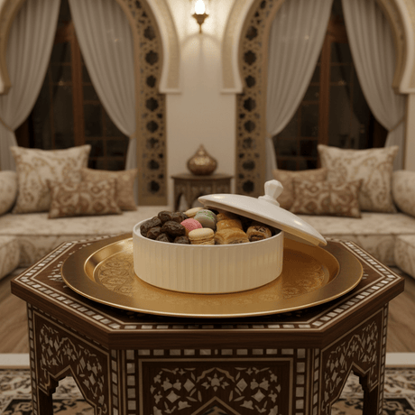 Large White Ceramic Candy Bowl with Lid – Elegant Dessert & Treat Display Bowl (9 inch) - Al Kabayel Discount CentreLarge White Ceramic Candy Bowl with Lid – Elegant Dessert & Treat Display Bowl (9 inch)Jars & Food SaversAKDCAl Kabayel Discount Centre