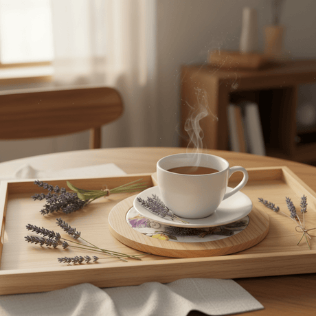 Lavender Provence Round Bamboo Coaster — 20cm - Al Kabayel Discount CentreLavender Provence Round Bamboo Coaster — 20cmHome Décor AccentsAKDCAl Kabayel Discount Centre