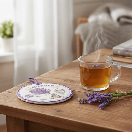 Lavender Round Ceramic Coaster | 20cm Scalloped Decorative Design - Al Kabayel Discount CentreLavender Round Ceramic Coaster | 20cm Scalloped Decorative DesignHome Décor AccentsAKDCAl Kabayel Discount Centre