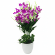 Lavender & White Artificial Orchid Flower Plant | White Plastic Vase | 38cm - Al Kabayel Discount CentreLavender & White Artificial Orchid Flower Plant | White Plastic Vase | 38cmArtificial FloraAKDCAl Kabayel Discount Centre