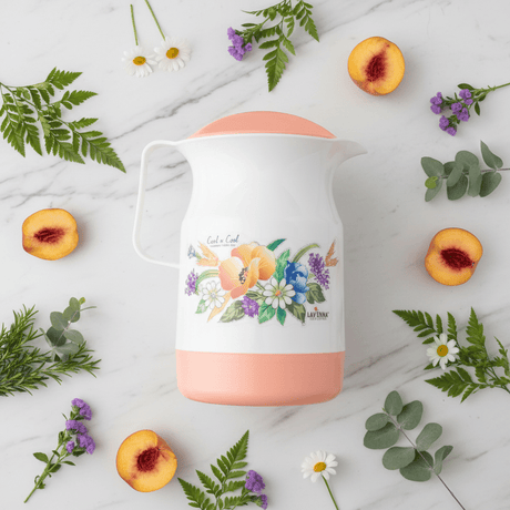 Lavenna Cool n Cool Insulated Water Jug 2.2L — White & Peach Floral Edition - Al Kabayel Discount CentreLavenna Cool n Cool Insulated Water Jug 2.2L — White & Peach Floral EditionJugsLAVENNAAl Kabayel Discount Centre