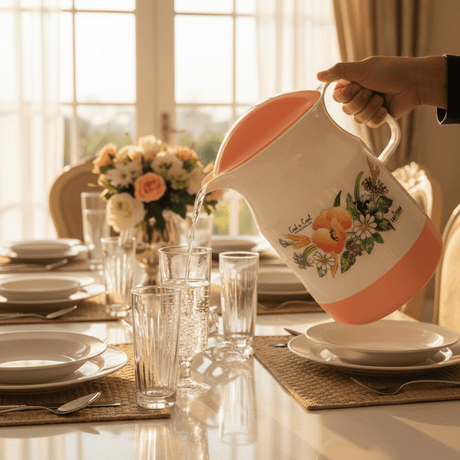 Lavenna Cool n Cool Insulated Water Jug 2.2L — White & Peach Floral Edition - Al Kabayel Discount CentreLavenna Cool n Cool Insulated Water Jug 2.2L — White & Peach Floral EditionJugsLAVENNAAl Kabayel Discount Centre