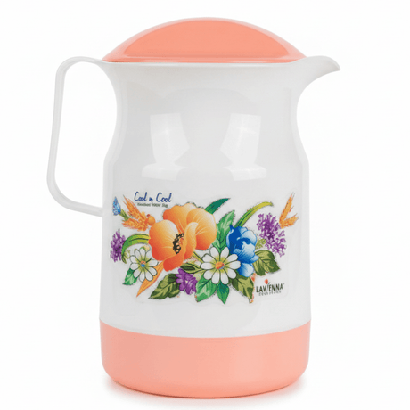 Lavenna Cool n Cool Insulated Water Jug 2.2L — White & Peach Floral Edition - Al Kabayel Discount CentreLavenna Cool n Cool Insulated Water Jug 2.2L — White & Peach Floral EditionJugsLAVENNAAl Kabayel Discount Centre