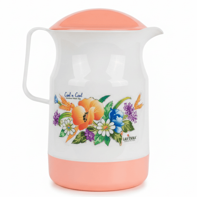 Lavenna Cool n Cool Insulated Water Jug 2.2L — White & Peach Floral Edition - Al Kabayel Discount CentreLavenna Cool n Cool Insulated Water Jug 2.2L — White & Peach Floral EditionJugsLAVENNAAl Kabayel Discount Centre