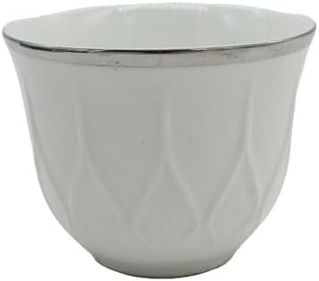 Lavin Ceramic 12Pcs Cawa Cup 50MLÂ  - White&Silver - Al Kabayel Discount CentreLavin Ceramic 12Pcs Cawa Cup 50MLÂ  - White&SilverTea CupsLAVINAl Kabayel Discount Centre