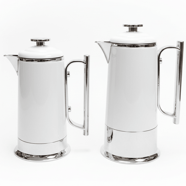 Lavin Elegant 2 - Piece Vacuum Flask Set (0.6L & 1L) – White Body with Silver Trim - Al Kabayel Discount CentreLavin Elegant 2 - Piece Vacuum Flask Set (0.6L & 1L) – White Body with Silver TrimThermosLAVINAl Kabayel Discount Centre