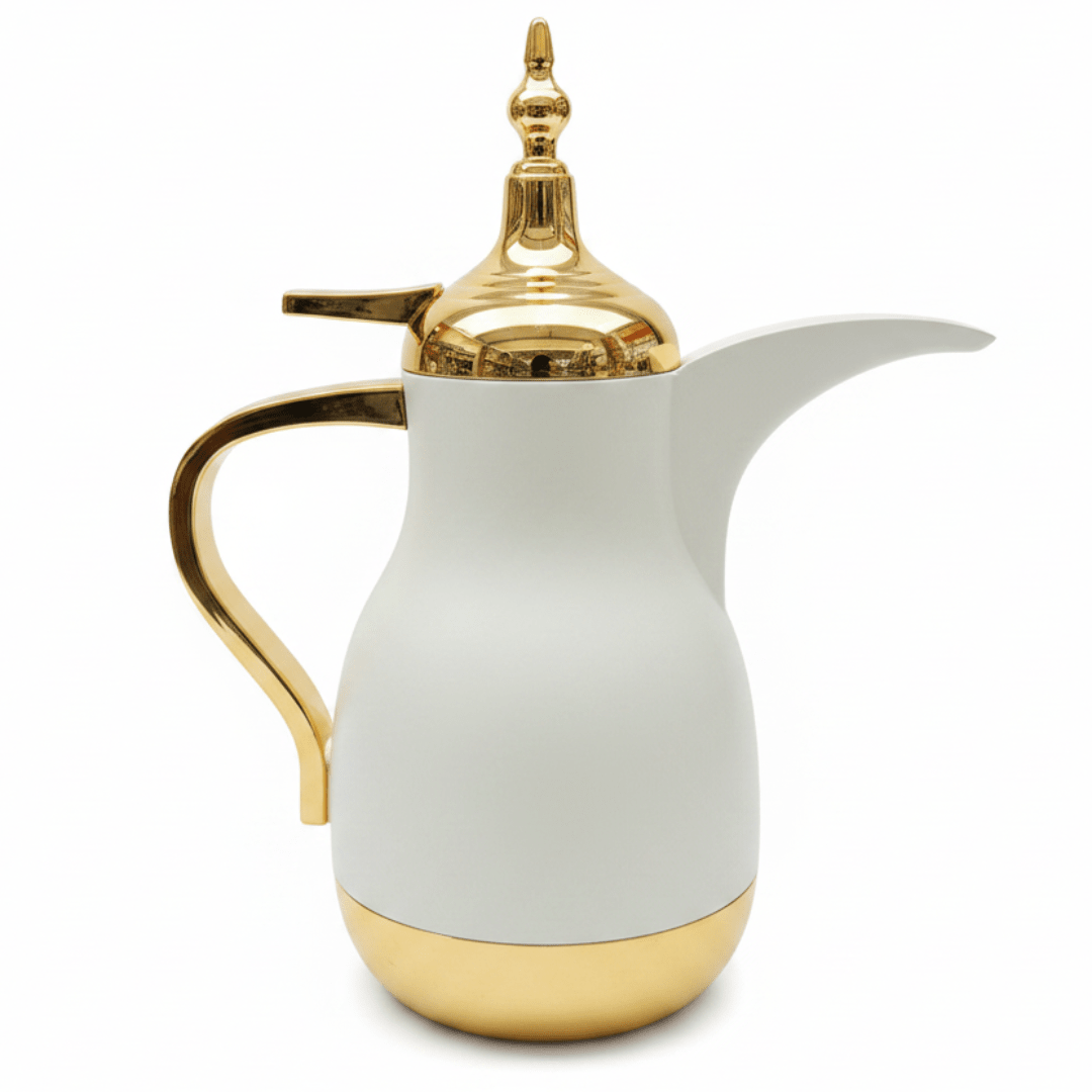 Lavin Vacuum Flask 0.7L – Off White & Gold | Dallah Arabic Coffee Pot - Al Kabayel Discount CentreLavin Vacuum Flask 0.7L – Off White & Gold | Dallah Arabic Coffee PotThermosLAVINAl Kabayel Discount Centre