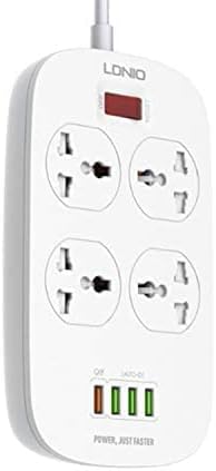 LDNIO Four Independent Switch Sockets Household Plug Power Strip With 3 Powerful Auto ID USB Ports, One 18W QC3 - Al Kabayel Discount CentreLDNIO Four Independent Switch Sockets Household Plug Power Strip With 3 Powerful Auto ID USB Ports, One 18W QC3Cords & AdaptersLDINOAl Kabayel Discount Centre