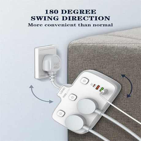 LDNIO Multi Plug Adaptor, 2 Way Plugs Extension Multi Sockets Wall Charger Adapter with 1 PD & 1 QC3.0 And 2 Auto ID Ports, 2500W Power Socket - Al Kabayel Discount CentreLDNIO Multi Plug Adaptor, 2 Way Plugs Extension Multi Sockets Wall Charger Adapter with 1 PD & 1 QC3.0 And 2 Auto ID Ports, 2500W Power SocketCords & AdaptersLDINOAl Kabayel Discount Centre