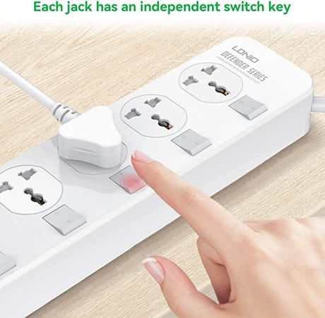LDNIO Power Extension Socket with Auto - ID 4 USB Ports,4 Spaced Power Sockets With UK Plug, Overload Switch, 2m Extension Cord - Al Kabayel Discount CentreLDNIO Power Extension Socket with Auto - ID 4 USB Ports,4 Spaced Power Sockets With UK Plug, Overload Switch, 2m Extension CordCords & AdaptersLDINOAl Kabayel Discount Centre