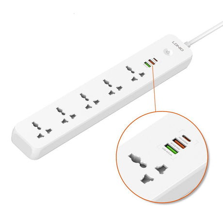 LDNIO SC5319 Multi Socket Extension Lead with 5 AC 3 USB Power Socket Plug Extender 2M Wall Mountable Universal Power Strip - Al Kabayel Discount CentreLDNIO SC5319 Multi Socket Extension Lead with 5 AC 3 USB Power Socket Plug Extender 2M Wall Mountable Universal Power StripCords & AdaptersLDINOAl Kabayel Discount Centre