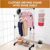 Leostar Double Garment Rack CD - 1264 | Adjustable Height | Double Rail | With Wheels 82*42*92 CM - Al Kabayel Discount CentreLeostar Double Garment Rack CD - 1264 | Adjustable Height | Double Rail | With Wheels 82*42*92 CMHome Décor AccentsLEOSTARAl Kabayel Discount Centre