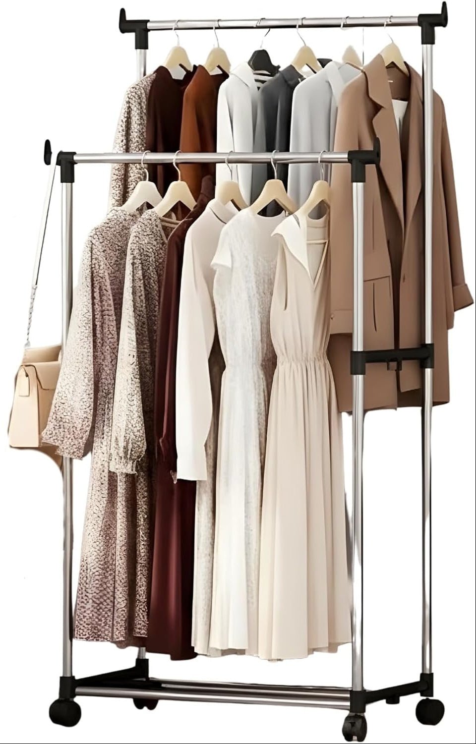 Leostar Double Garment Rack CD - 1264 | Adjustable Height | Double Rail | With Wheels 82*42*92 CM - Al Kabayel Discount CentreLeostar Double Garment Rack CD - 1264 | Adjustable Height | Double Rail | With Wheels 82*42*92 CMHome Décor AccentsLEOSTARAl Kabayel Discount Centre